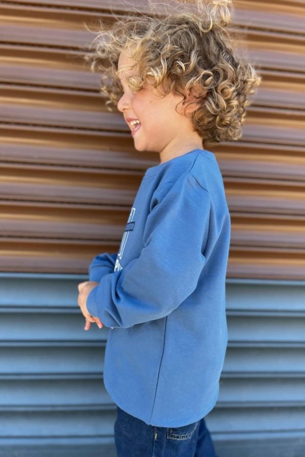 Boys' Indigo Printed Sweatshirt (Ages 4-8)