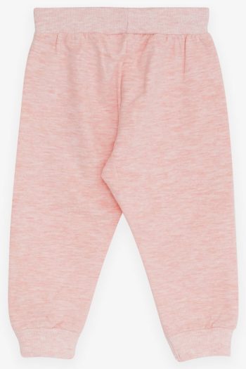 Girls' Baby Sweatpants with Elephant Print in Salmon Melange (6 Months - 2 Years)