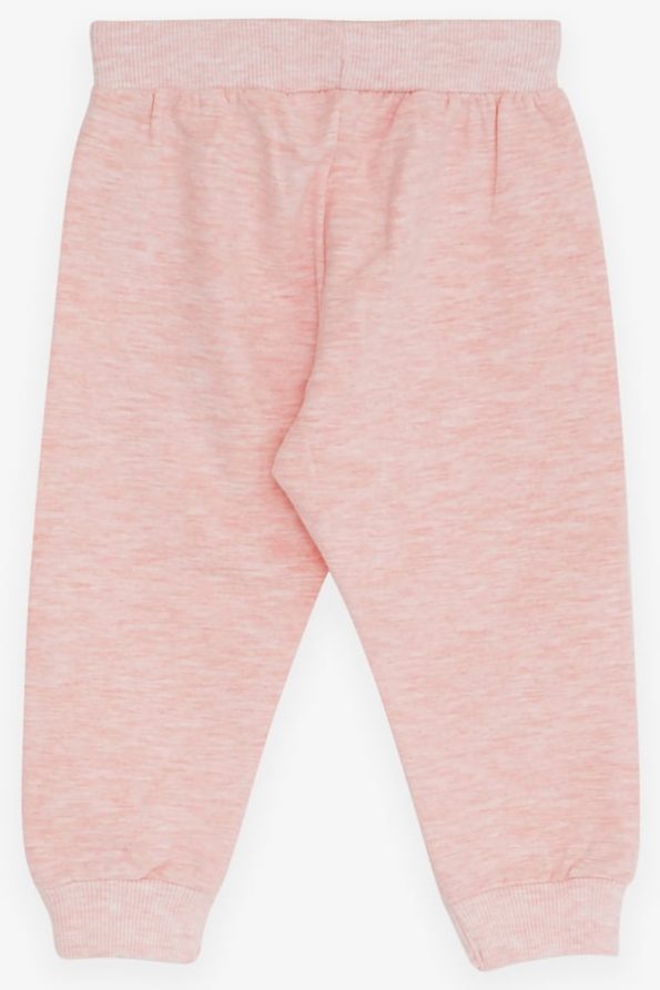 Girls' Baby Sweatpants with Elephant Print in Salmon Melange (6 Months - 2 Years)