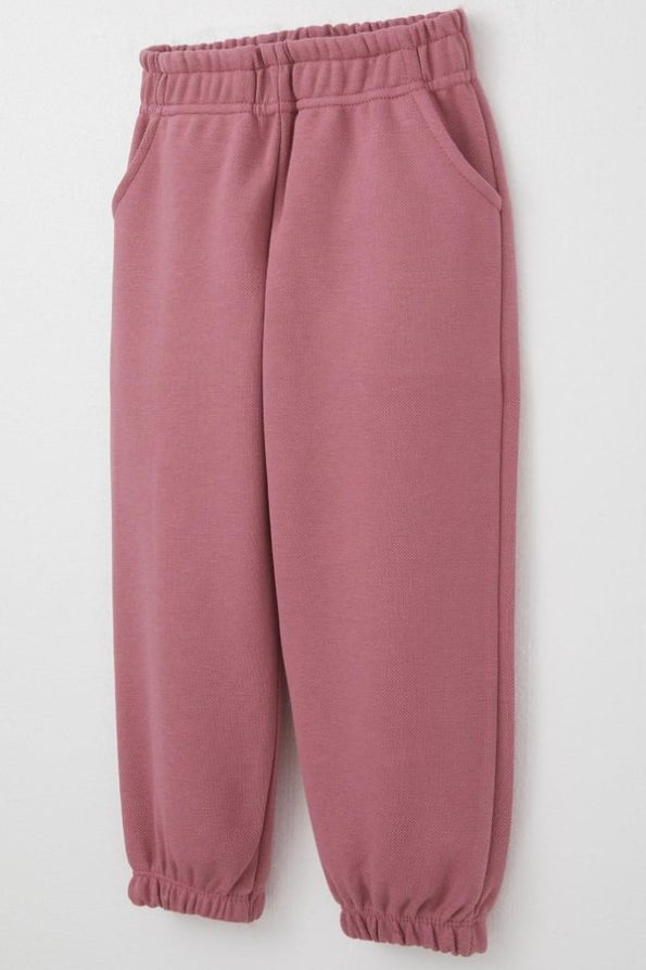 Girls' Baby Elastic Waist and Cuffs Rose Pink Pants (1 Year)