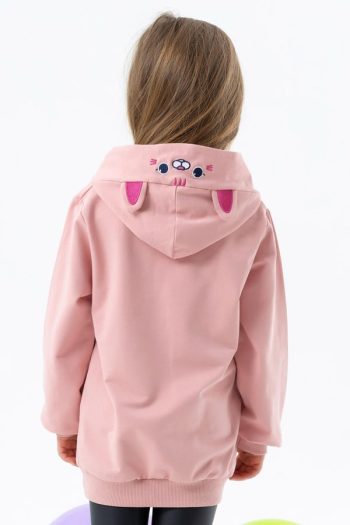 Embroidered Hoodie with Printed Text for Girls (2-6 Years)