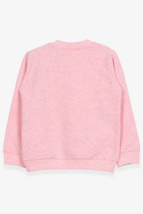 Girls' Printed Sweatshirt with Umbrella Design in Salmon Melange (1.5-5 Years)