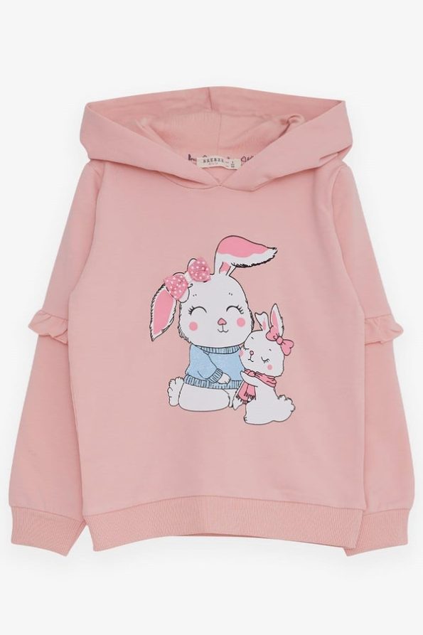 Girls' Pink Bunny Print Sweatshirt (1.5-3 Years)