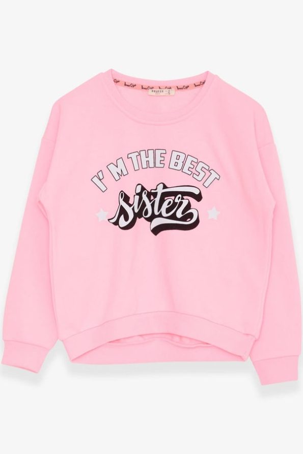 Girls' Neon Pink Printed Sweatshirt (Ages 9-14)
