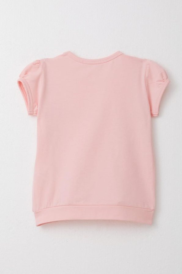Girls' Pink T-Shirt with Lace (Ages 1.5-5)