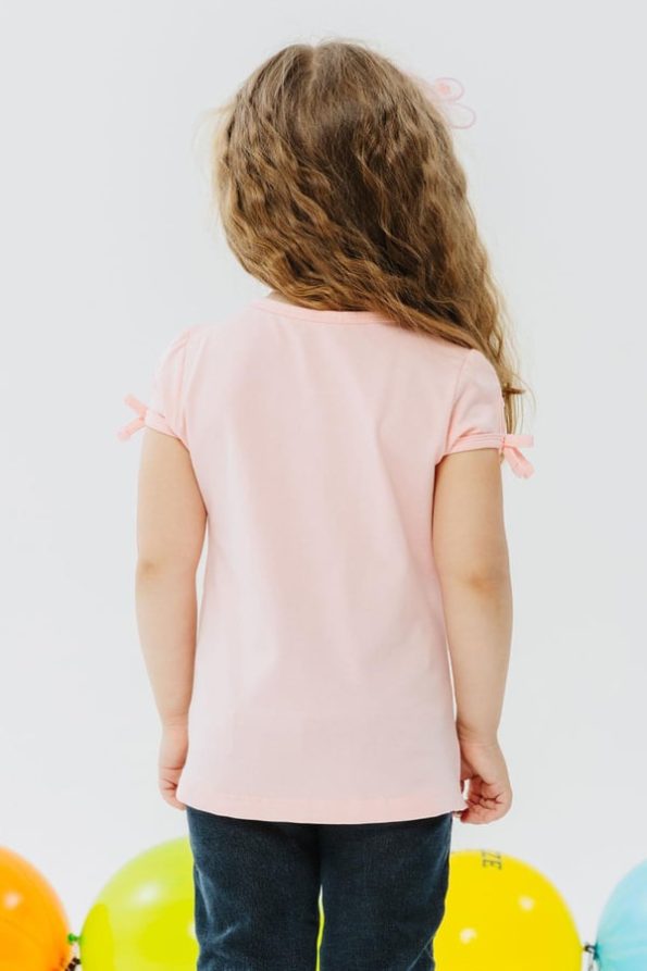 Girls' Party Time Happy Girls Printed Pink T-Shirt (Ages 2-5)