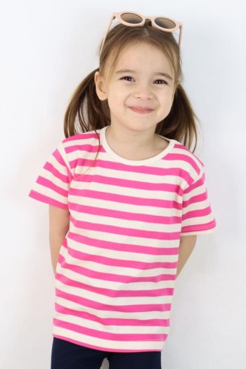 Girls' Striped Pink T-Shirt (Ages 1-4)