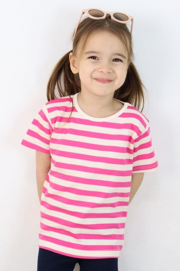 Girls' Striped Pink T-Shirt (Ages 1-4)