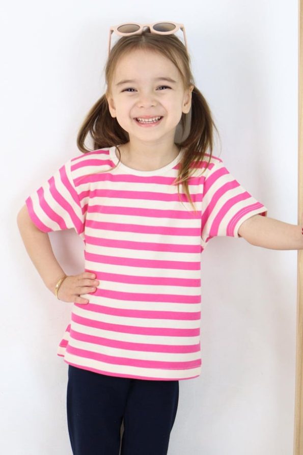 Girls' Striped Pink T-Shirt (Ages 1-4)