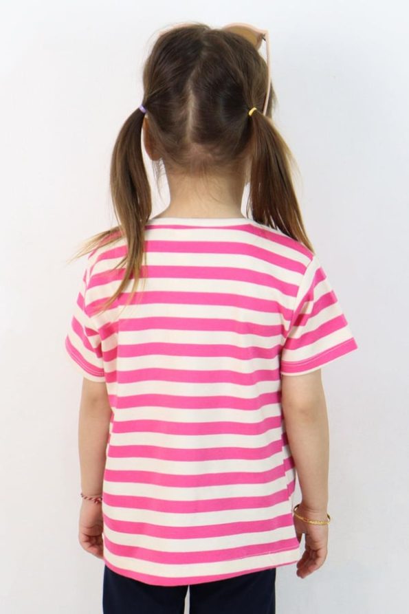 Girls' Striped Pink T-Shirt (Ages 1-4)