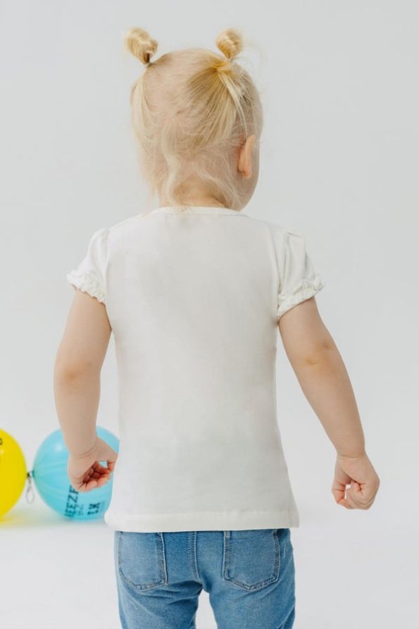 Girls' T-Shirt with Cute Bird Print and Heart Design (1-4 Years)