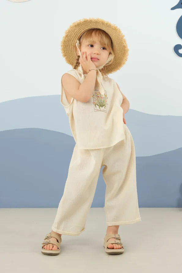 Buldan Sleeveless Blouse Florida Bloom Stone