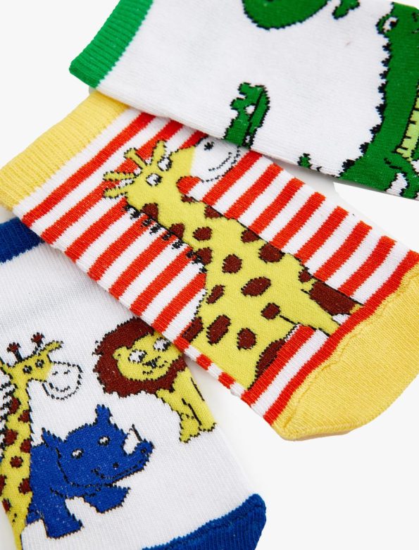Boys' Animal Print Cotton Sock Set