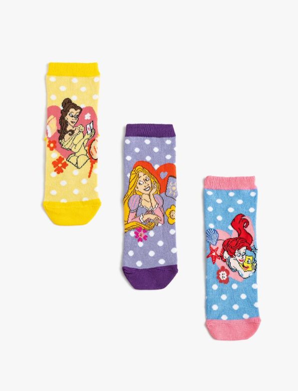 Girls' 3-Pack Licensed Disney Princess Socks