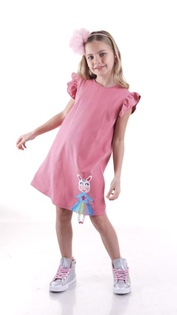 Denokids Lilycorn Pink Summer Dress for Girls