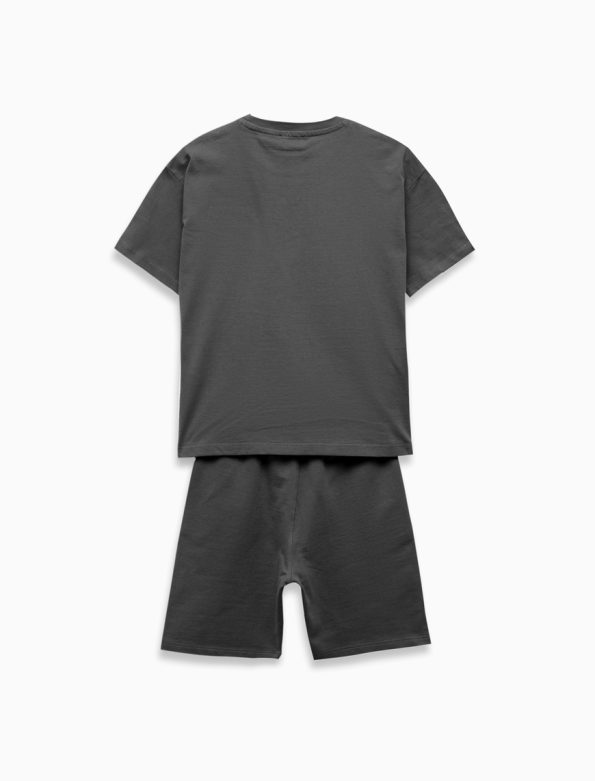 Boys' Cotton Crew Neck Short Sleeve Embroidered Top and Drawstring Shorts Set