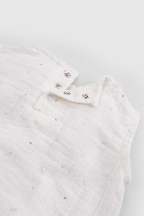 Organic Cotton Muslin Ecru Baby Sleeveless Bodysuit