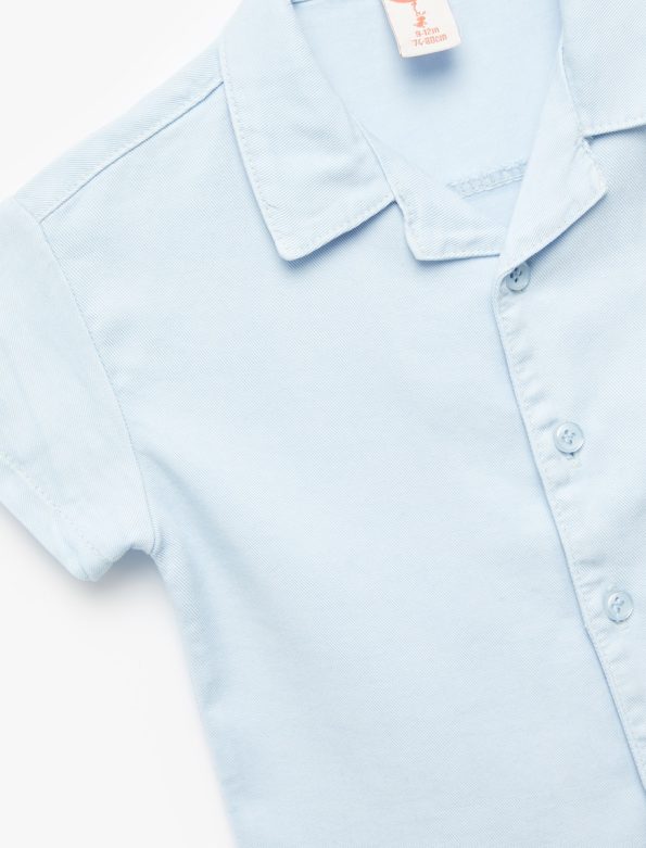 Boys' Classic Collar Short Sleeve Button-Up Shirt