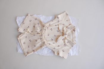 Cherry Print Ribbed Neck Tie Set