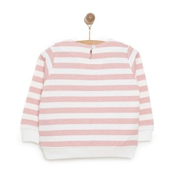 Chic Long Sleeve Sweatshirt for Baby Girls in Powder Pink