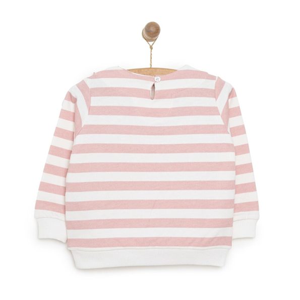 Chic Long Sleeve Sweatshirt for Baby Girls in Powder Pink