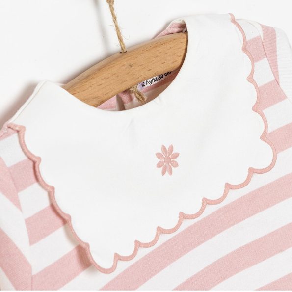 Chic Long Sleeve Sweatshirt for Baby Girls in Powder Pink
