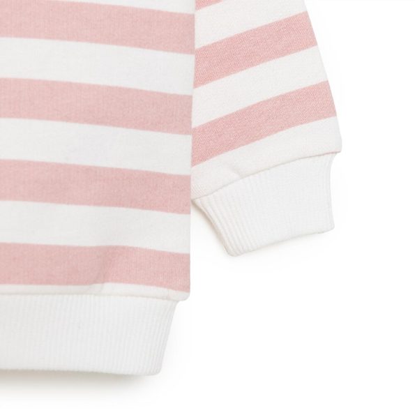 Chic Long Sleeve Sweatshirt for Baby Girls in Powder Pink