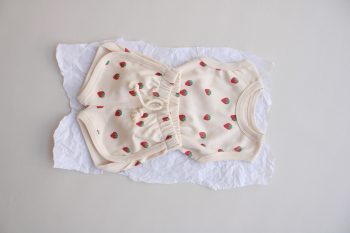 Strawberry Print Knit Tank Top and Shorts Set