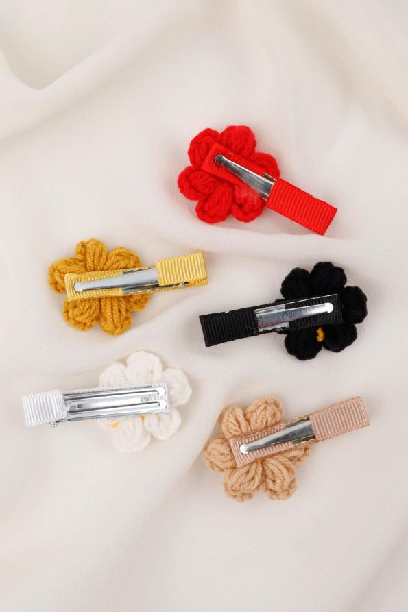 Multicolored Daisy Hair Clip Set for Girls