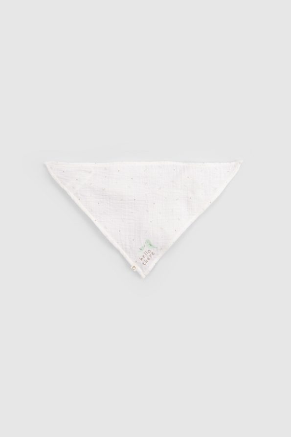 Organic Cotton Muslin Ecru Triangle Scarf
