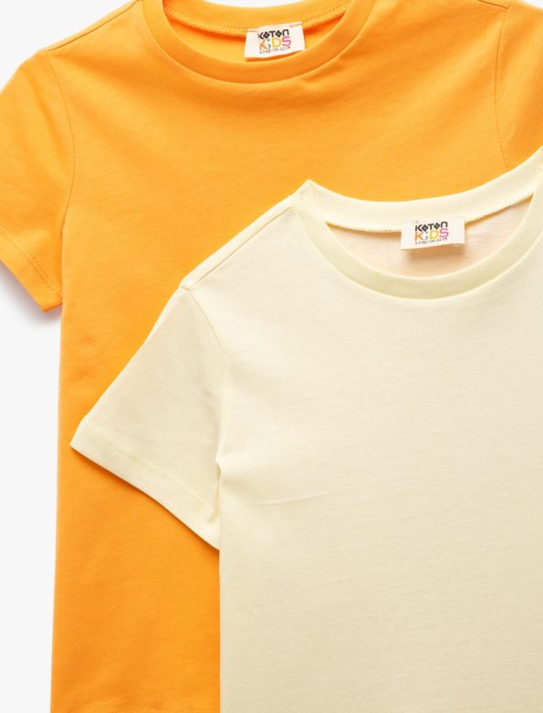 Girls' Cotton Short Sleeve Crew Neck 2-Pack Basic T-Shirt Set