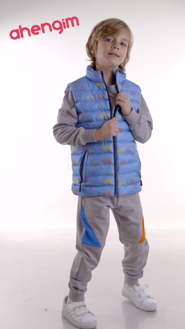 AHENGİM Kids Boys' Trendy Toy Printed Puffer Vest