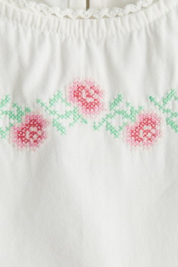 Embroidered Motif Poplin Dress