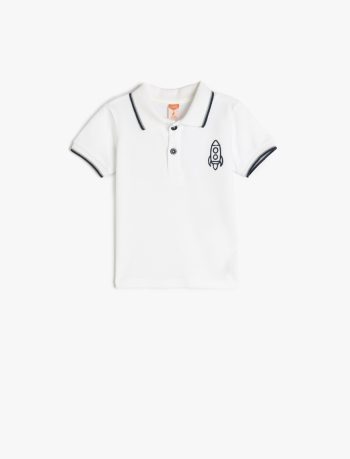 Boys' Cotton Embroidered Short Sleeve Polo Shirt