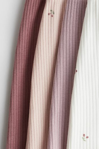Set of 4 Ribbed Cotton Pants