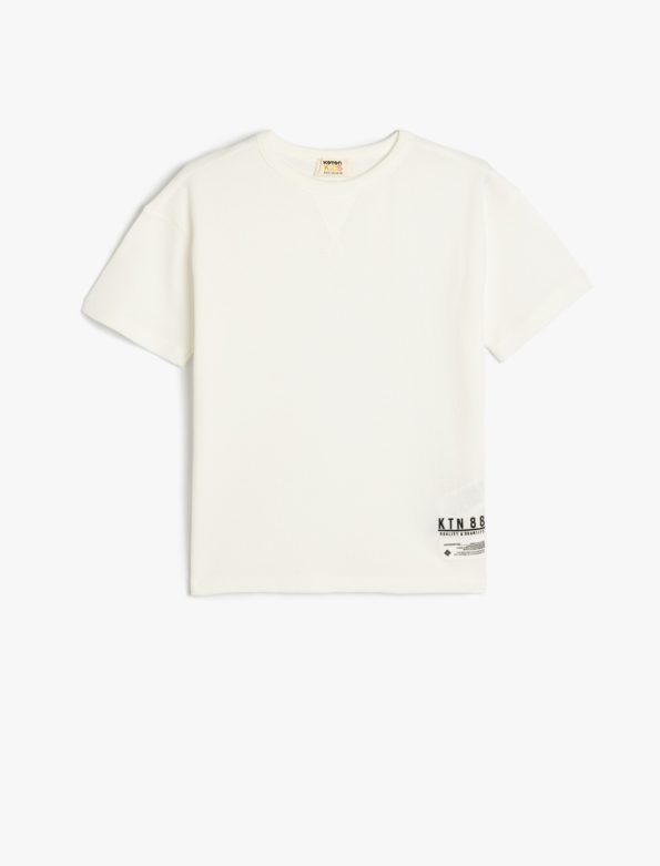Boys' Short Sleeve Basic T-Shirt with Round Neck Cotton