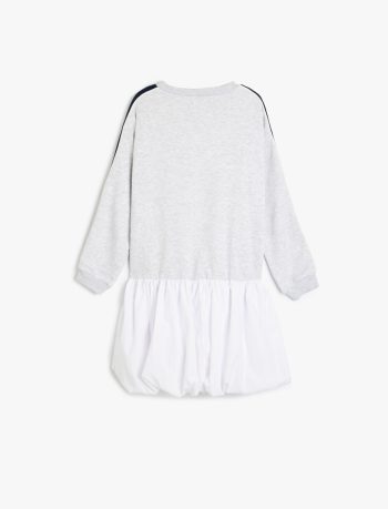 Girls' Long Sleeve Crew Neck Sweat Dress