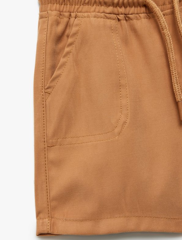 Boys' Drawstring Waist Pocket Detail Viscose Shorts