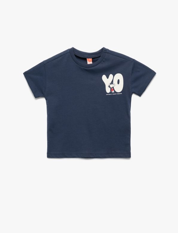 Boys' Licensed Cotton Snoopy Print Short Sleeve T-Shirt