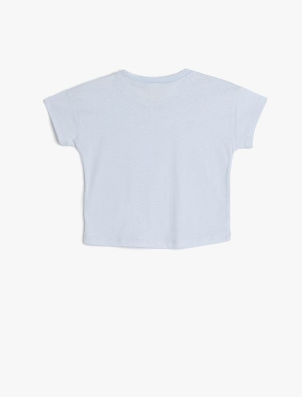 Girls' Cotton Seahorse Print Short Sleeve T-Shirt