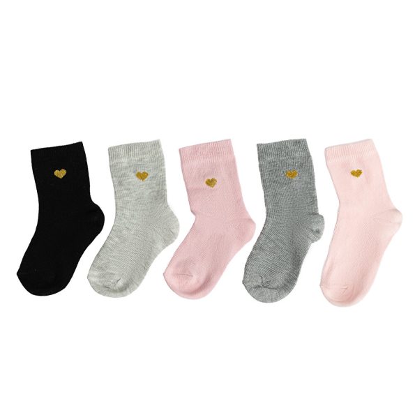 Girls' 5-Pack Patterned Brown Ankle Socks