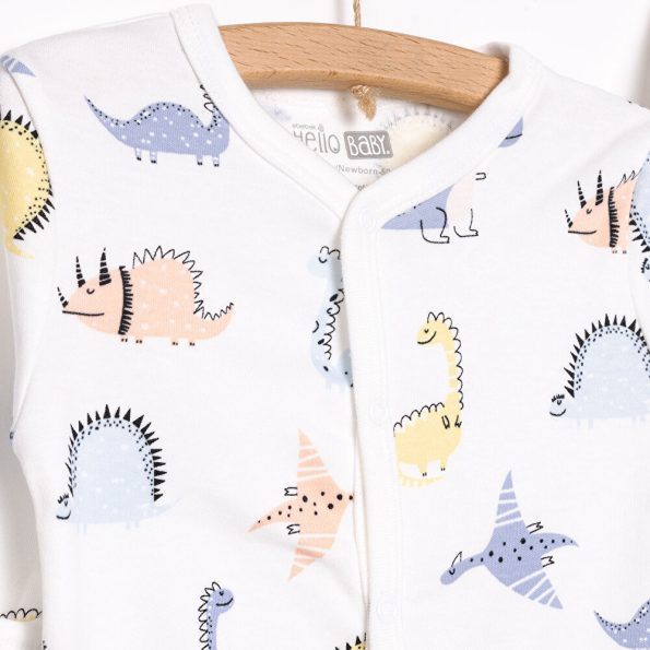 Newborn Baby Boy Dino Print Romper and Beanie Set