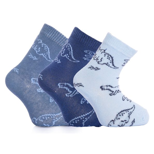 Boys' Dinosaur Print Navy Blue Sock Set