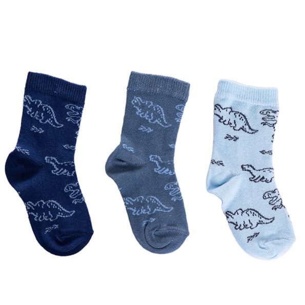 Boys' Dinosaur Print Navy Blue Sock Set