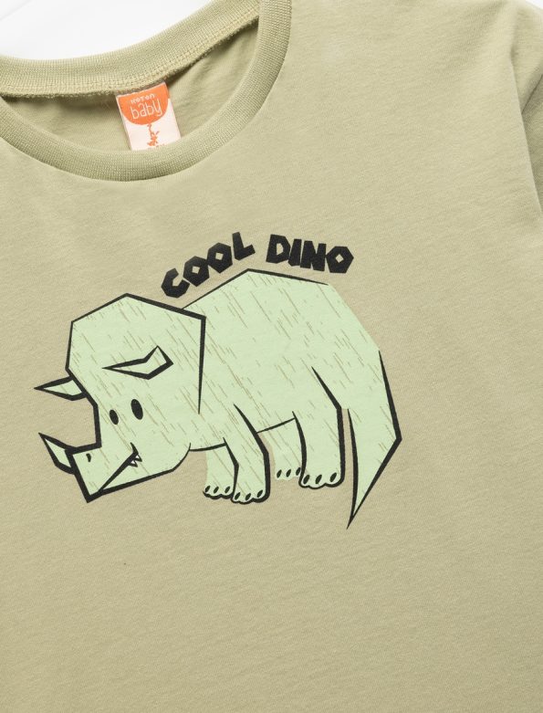 Boys' Cotton Short Sleeve Dinosaur Print T-Shirt