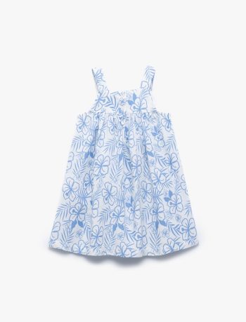 Girls' Baby Viscose Square Neck Sleeveless A-Line Dress