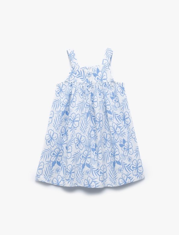 Girls' Baby Viscose Square Neck Sleeveless A-Line Dress
