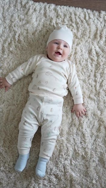 H HONEY BABY Organic Fabric Hedgehog Baby Romper