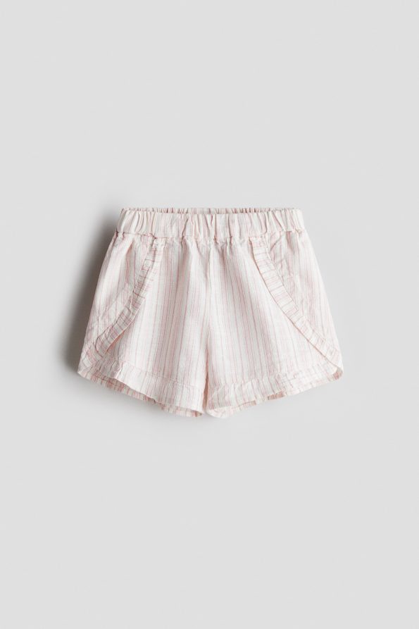Linen Blend Ruffled Shorts
