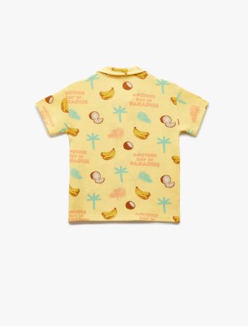 Boys' Cotton Fruit Print Short Sleeve Polo Shirt